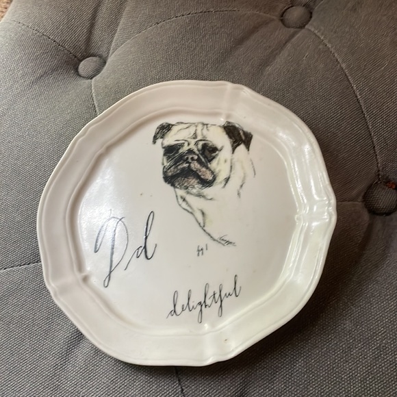 Linea Carta Dog Canape snack Plate - Picture 3 of 6